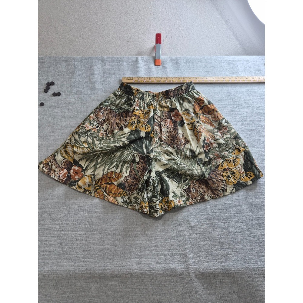 Touché L.A Shorts Womens Large Cotton Multicolor Jungle Print Tropical Beach
